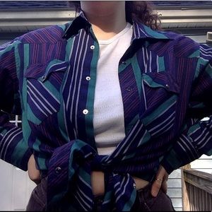 VINTAGE 70s FUNKY BUTTON DOWN TOP